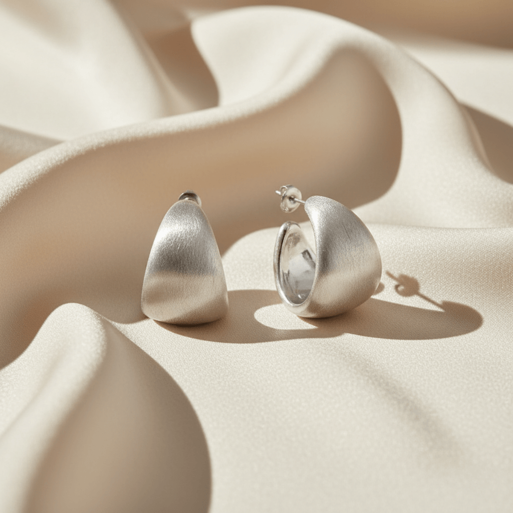 Dune Dome Zilveren Oorbellen