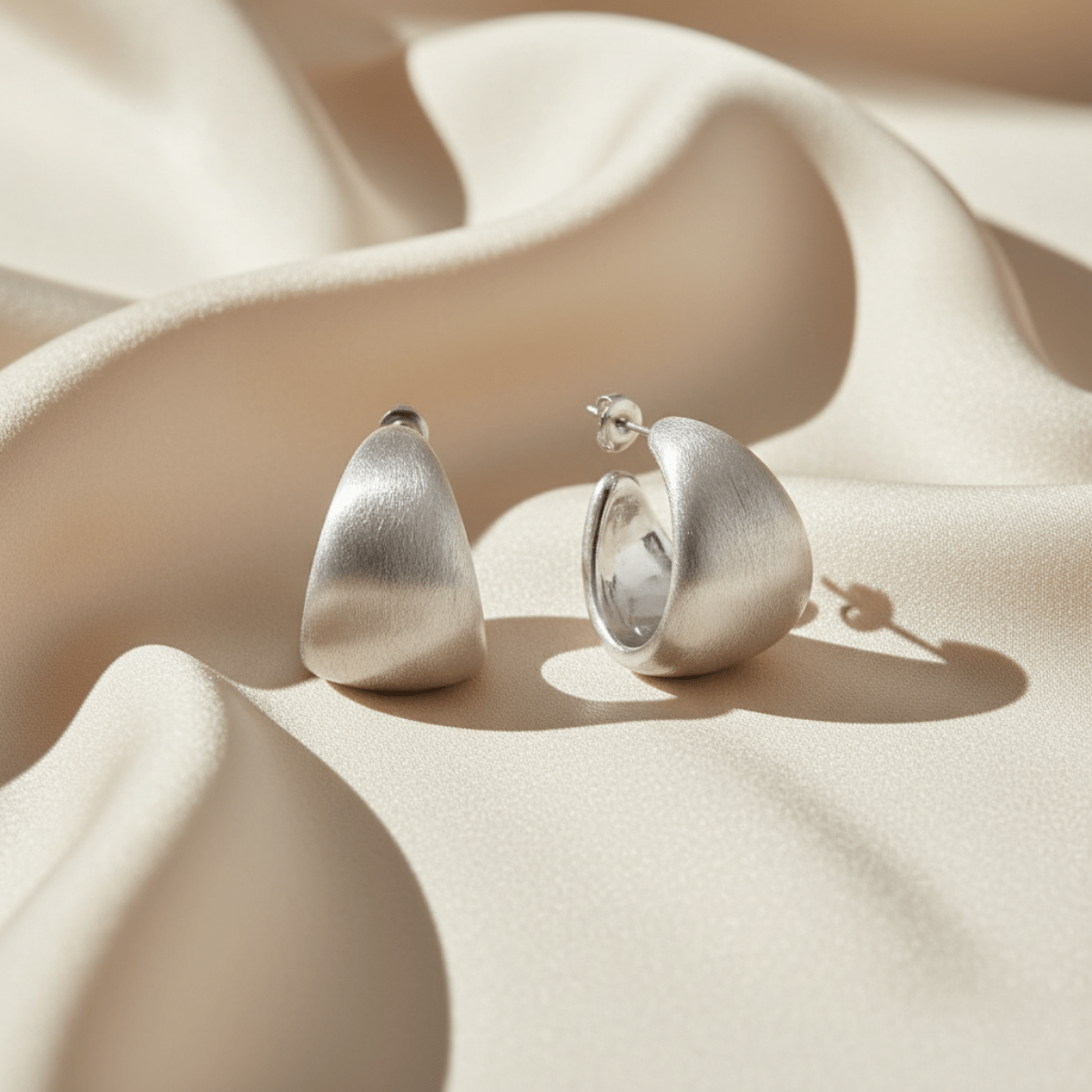 Dune Dome Zilveren Oorbellen