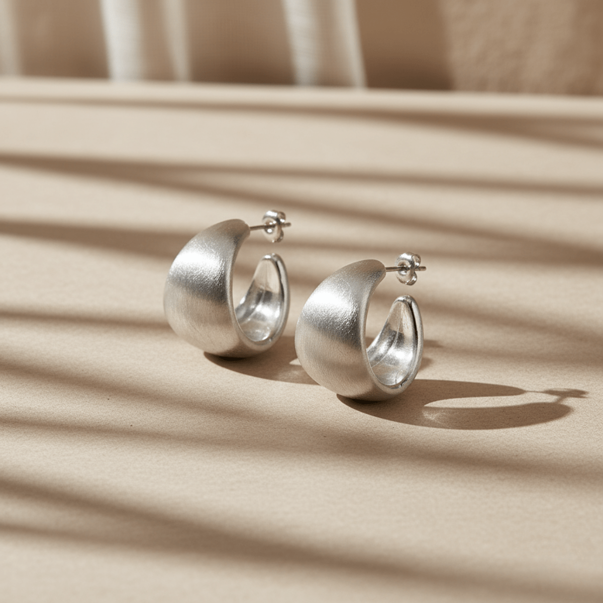 Dune Dome Zilveren Oorbellen