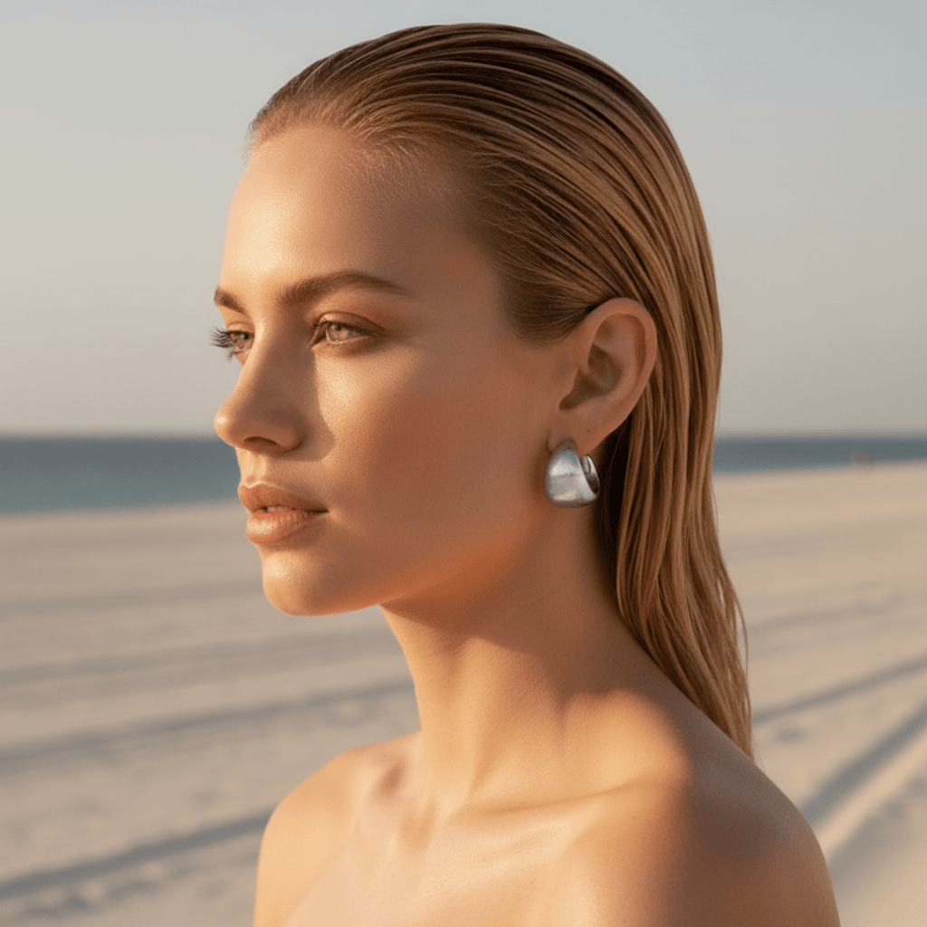 Dune Dome Zilveren Oorbellen