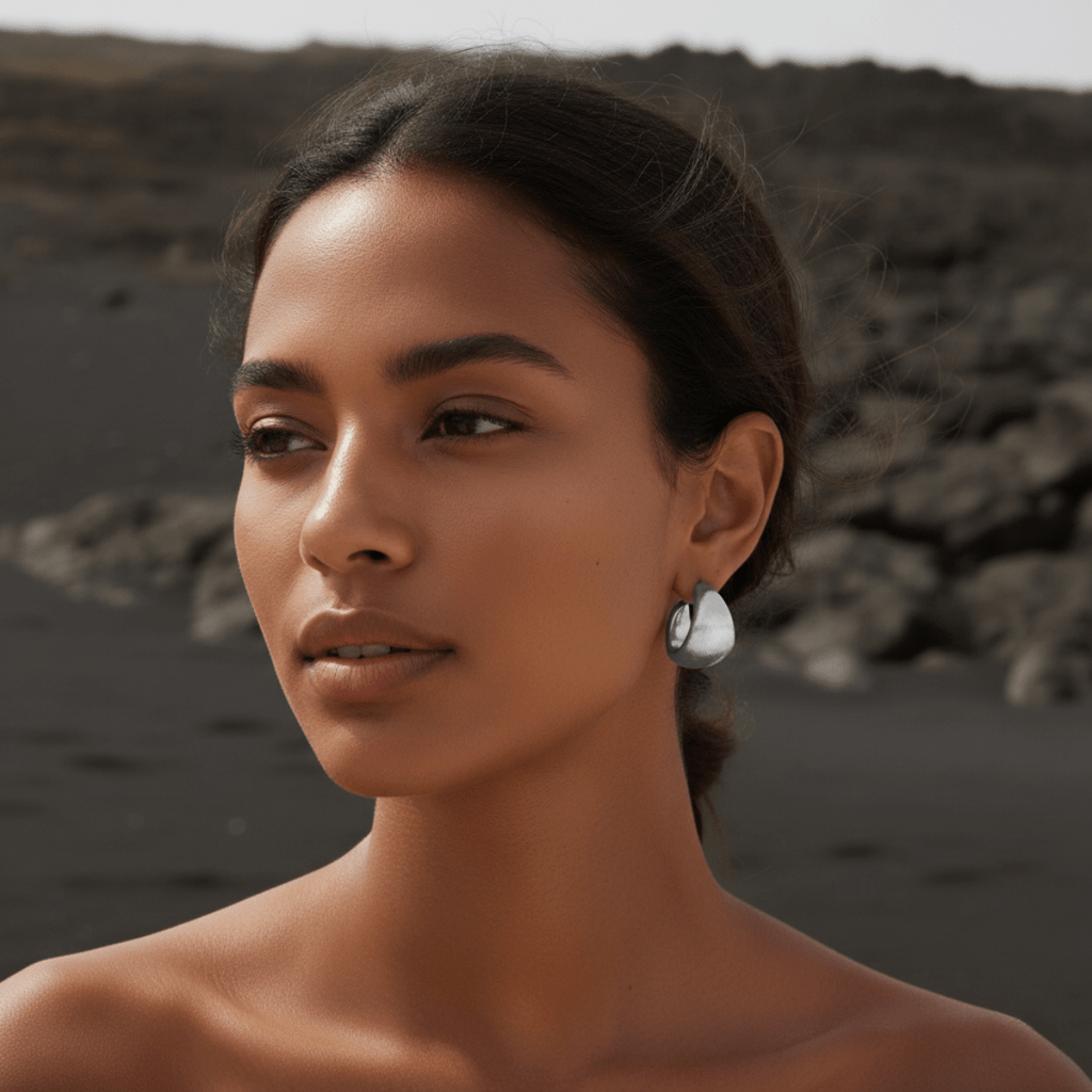 Dune Dome Zilveren Oorbellen