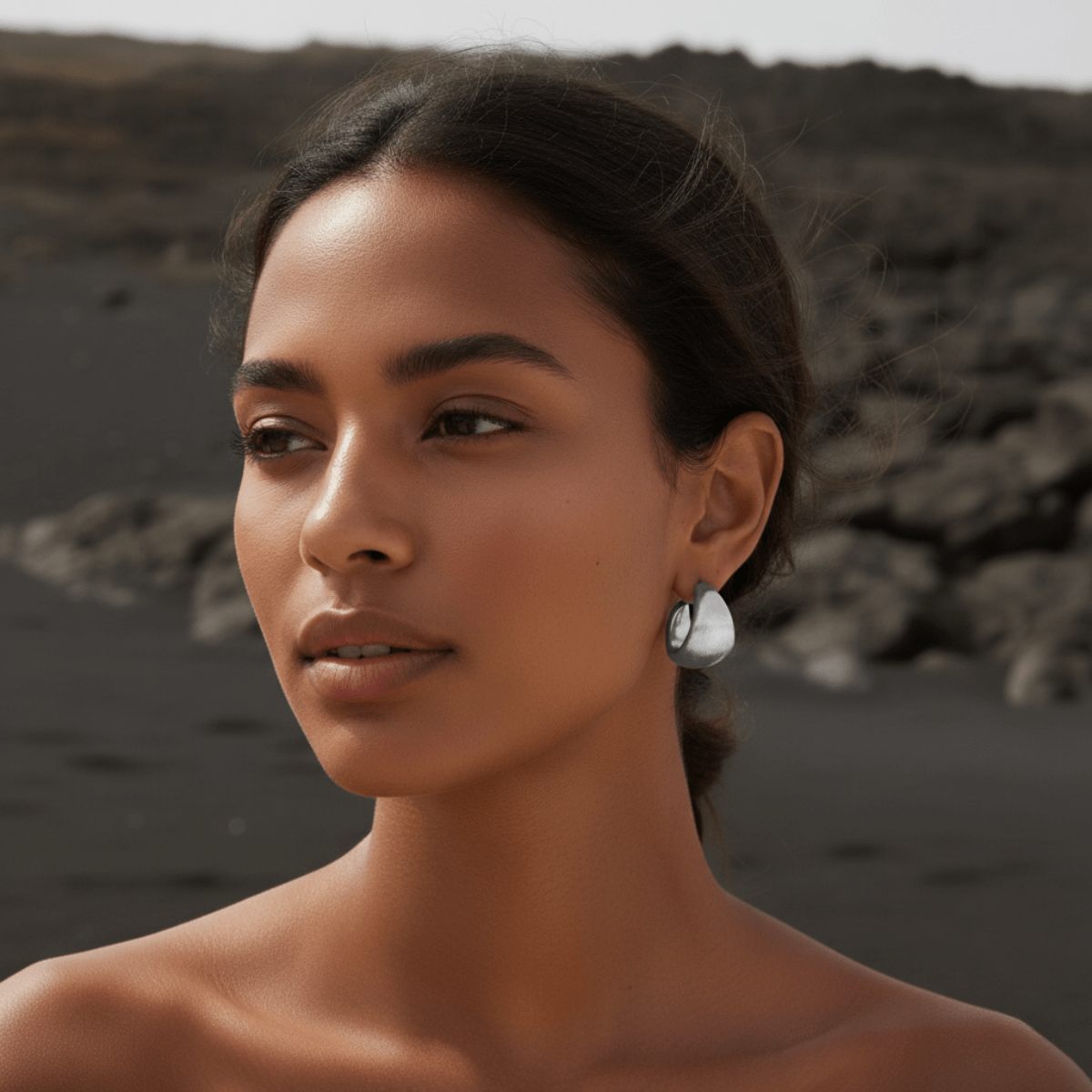 Dune Dome Zilveren Oorbellen