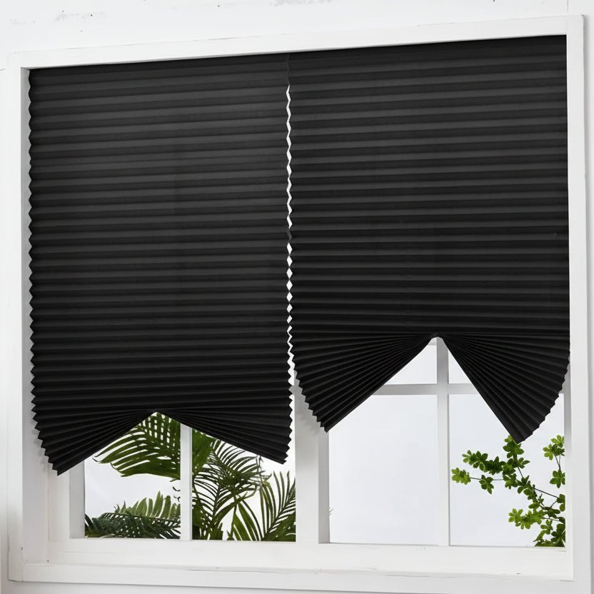 PRIVASHADE – Self-Adhesive Pleated Blackout Window Shades for Light & UV Blocking 2