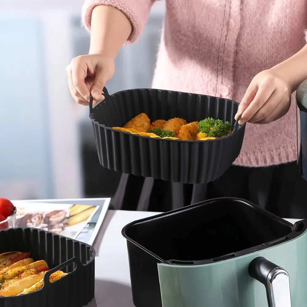 EASYFRY LINER – Tappetini quadrati antiaderenti in silicone premium per friggitrice ad aria da 4–7 QT