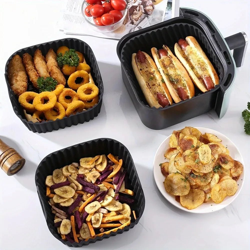 EASYFRY LINER – Tappetini quadrati antiaderenti in silicone premium per friggitrice ad aria da 4–7 QT