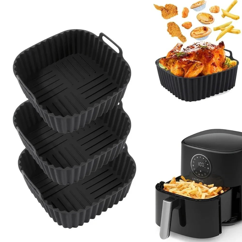 EASYFRY LINER – Tappetini quadrati antiaderenti in silicone premium per friggitrice ad aria da 4–7 QT