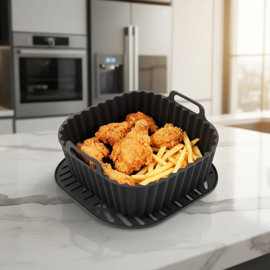 EASYFRY LINER – Tappetini quadrati antiaderenti in silicone premium per friggitrice ad aria da 4–7 QT