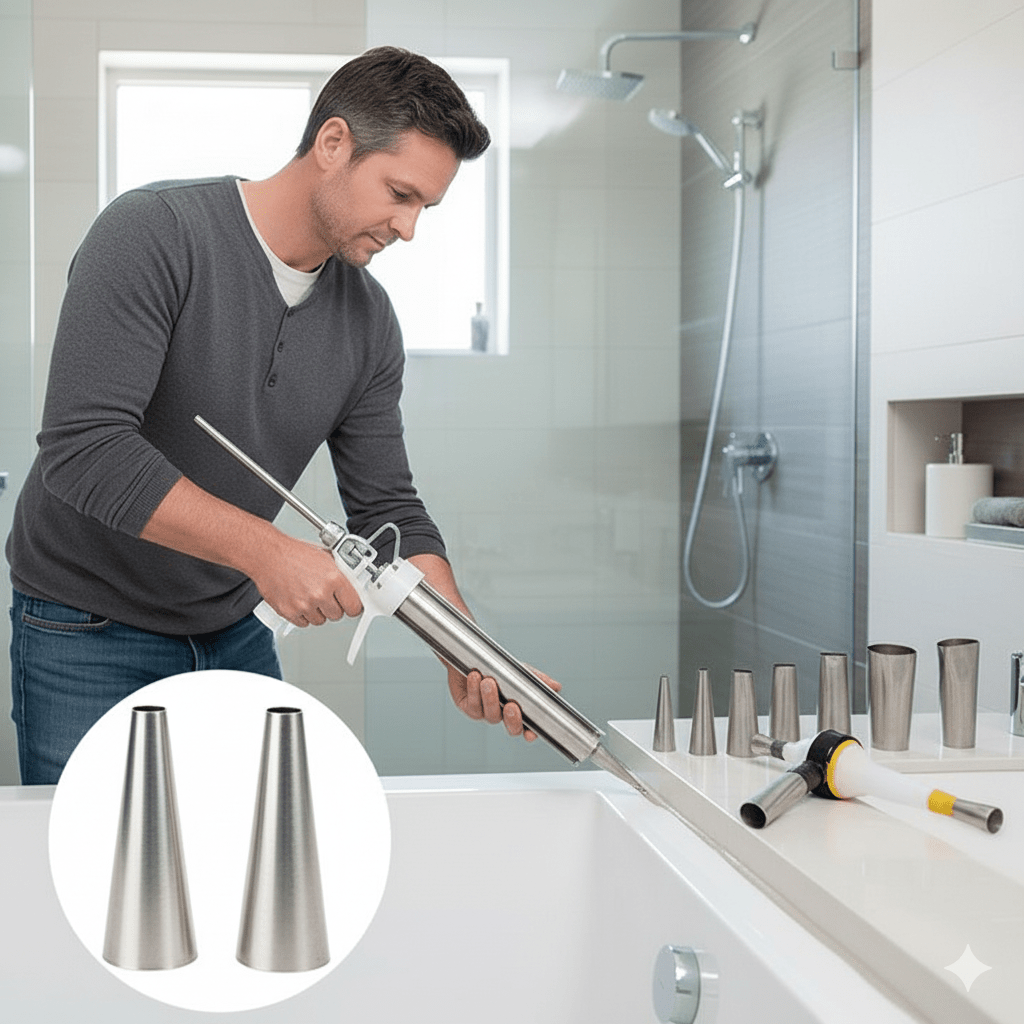 EASYSEAL PRO – Ensemble de 14 buses en acier inoxydable pour calfeutrage, pour une application de mastic lisse et précise