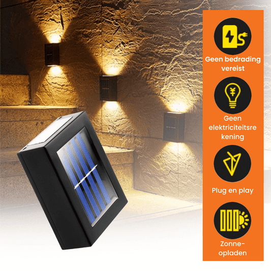 Solar LED Wall Lamps - Waterproof Wireless Garden Lights for Outdoor Use, Easy Installation Solar Lamp-1