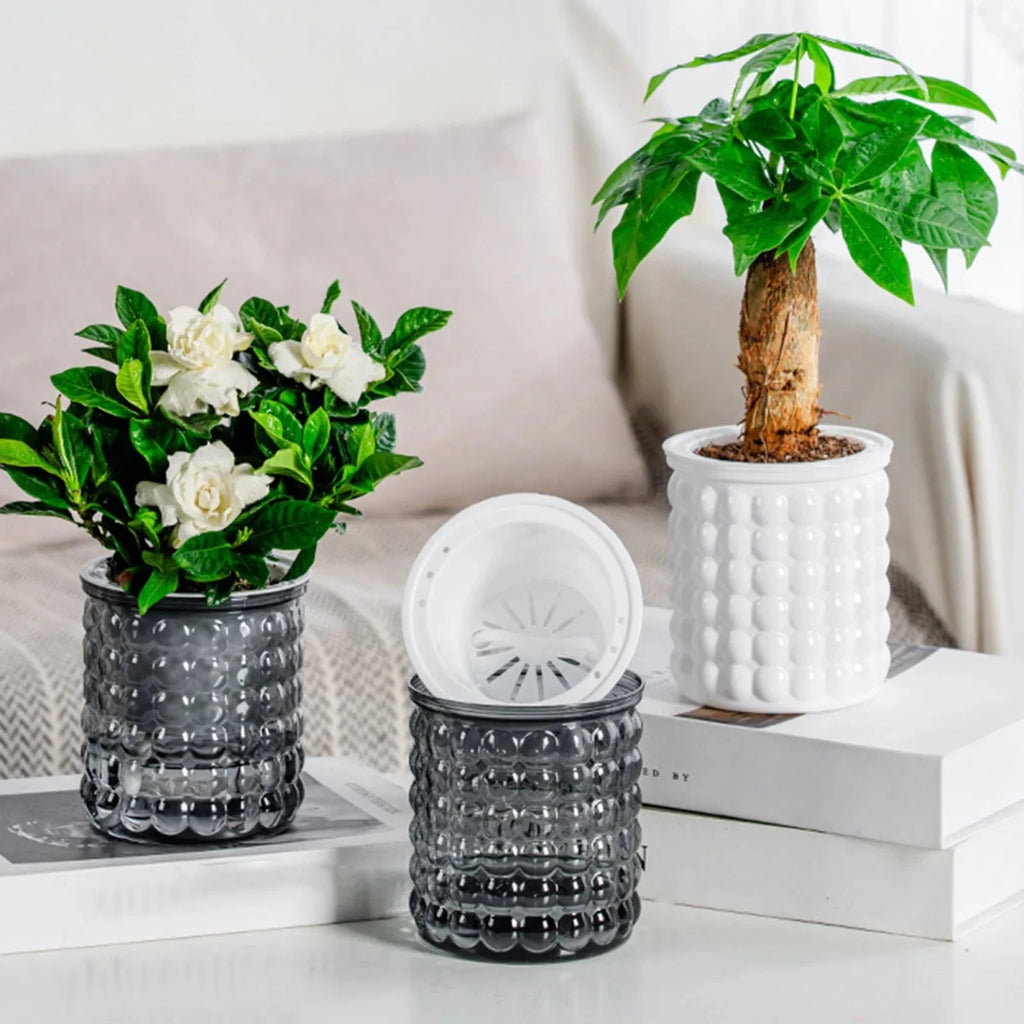 Eco-Friendly Self-Watering Hydroponic Flower Pot - Modern Plant Pot for Home Decor 1