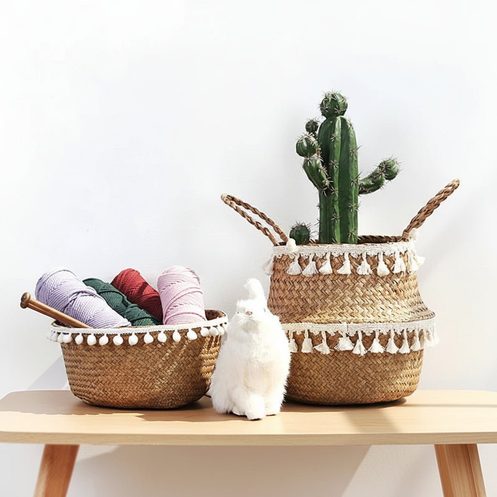 PLANTIQUE – Handmade Bamboo Wicker Basket Foldable Planter Storage 2