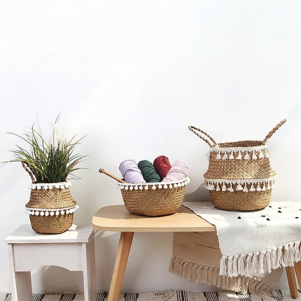 PLANTIQUE – Handmade Bamboo Wicker Basket Foldable Planter Storage 3