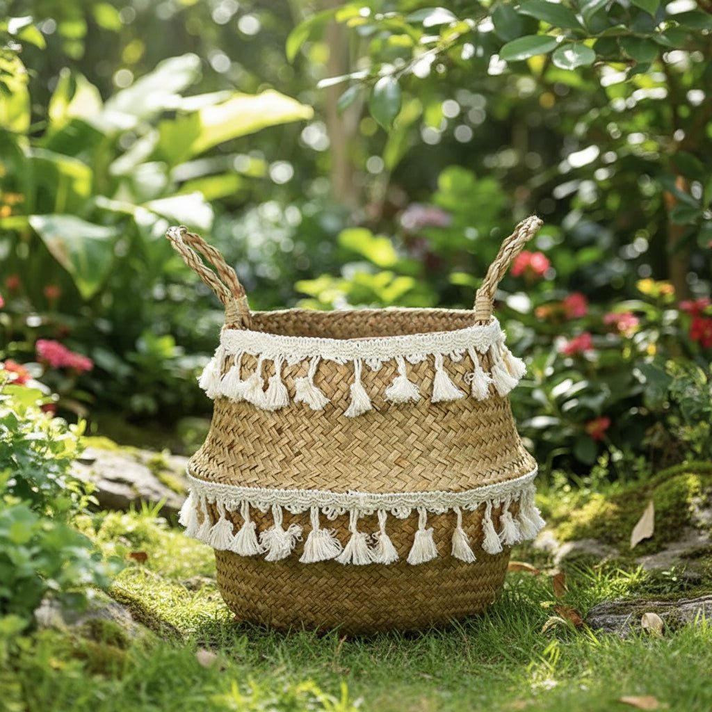 ECOCRAFT – Handgemaakte bamboe rieten mand opvouwbare opberg- en plantenbak