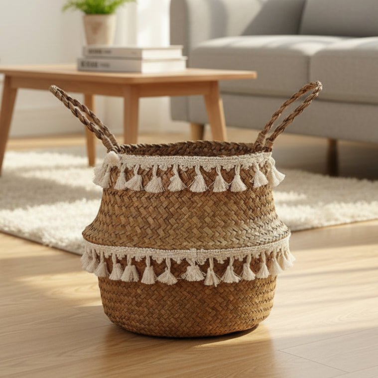 PLANTIQUE – Handmade Bamboo Wicker Basket Foldable Planter Storage 0