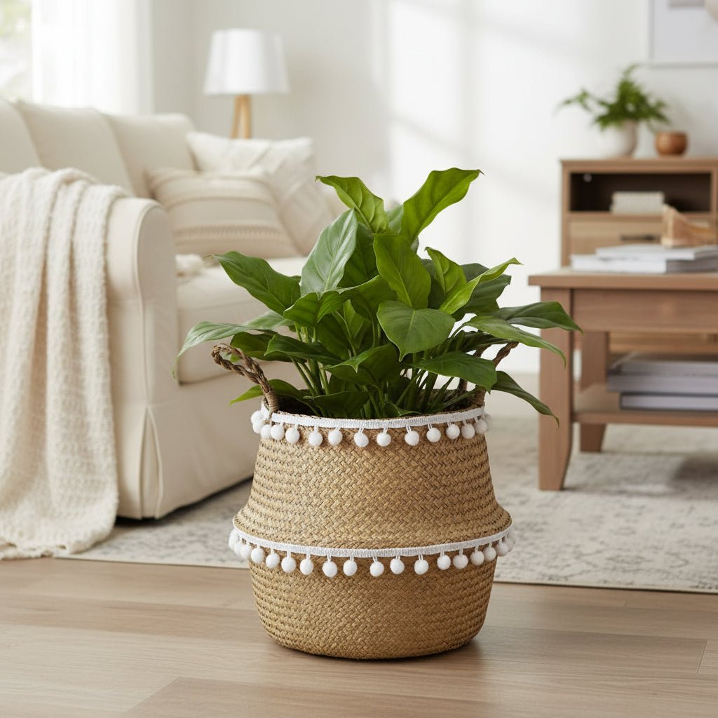 ECOCRAFT – Handgemaakte bamboe rieten mand opvouwbare opberg- en plantenbak