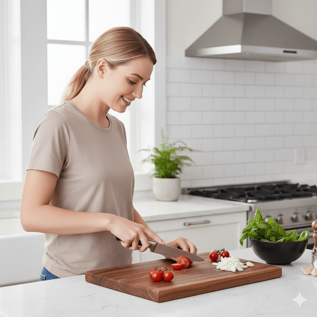 ECOSLICE – Udržateľná doska na krájanie z akáciového dreva s antibakteriálnym povrchom