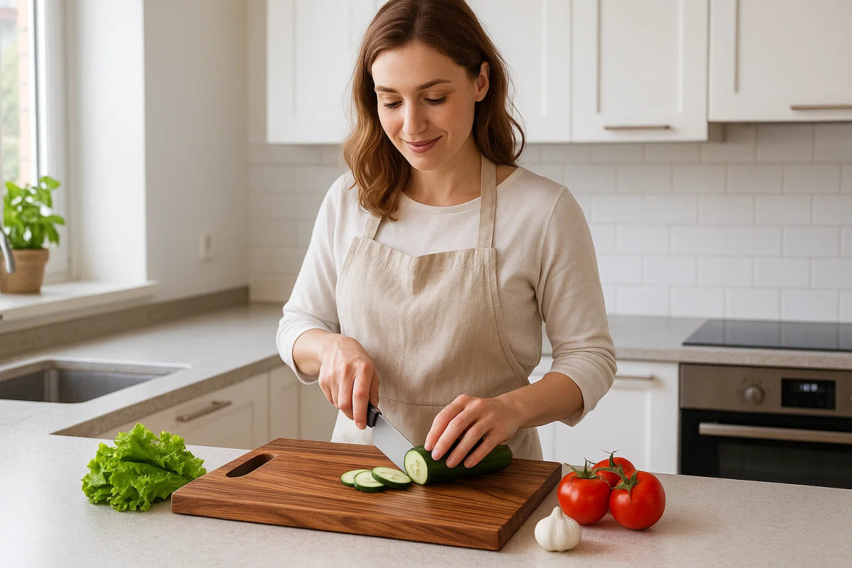 ECOSLICE – Udržateľná doska na krájanie z akáciového dreva s antibakteriálnym povrchom