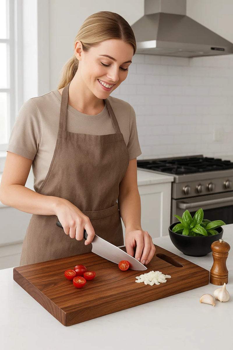 ECOSLICE – Planche à découper en bois d'acacia durable avec surface antibactérienne