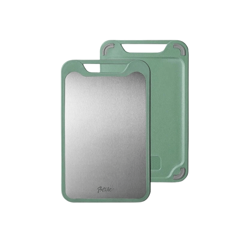 EdgeCraft – Double-Sided Stainless Steel Cutting Board with Non-Stick Surface & Juice Groove