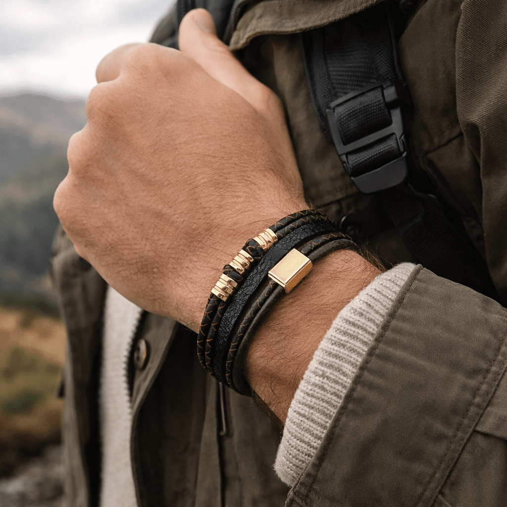 EDGEKNOT – Minimal Braided Men’s Bracelet with Engravable Metal Accent