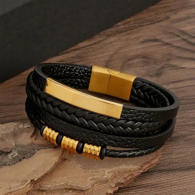 EDGEKNOT – Minimal Braided Men’s Bracelet with Engravable Metal Accent