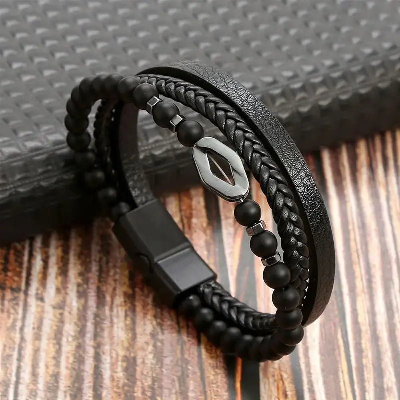 EDGEKNOT – Minimal Braided Men’s Bracelet with Engravable Metal Accent