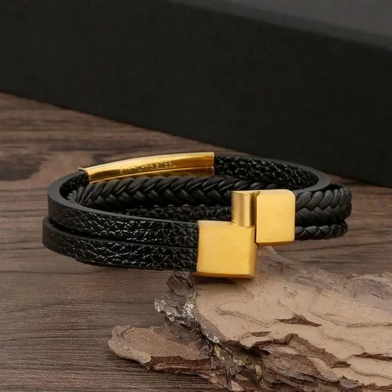 EDGEKNOT – Minimal Braided Men’s Bracelet with Engravable Metal Accent