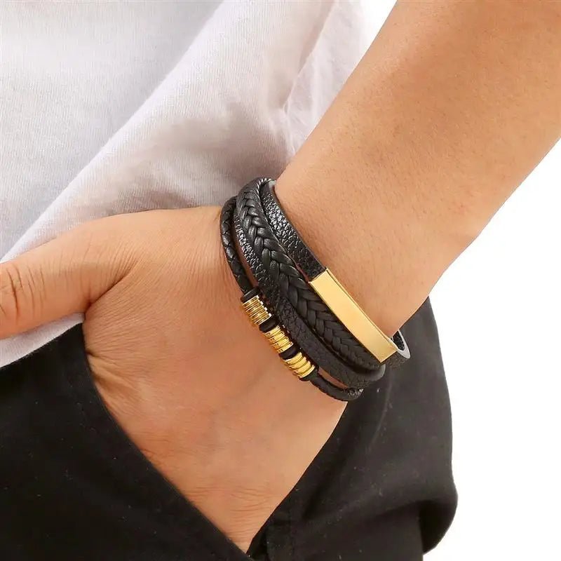 EDGEKNOT – Minimal Braided Men’s Bracelet with Engravable Metal Accent