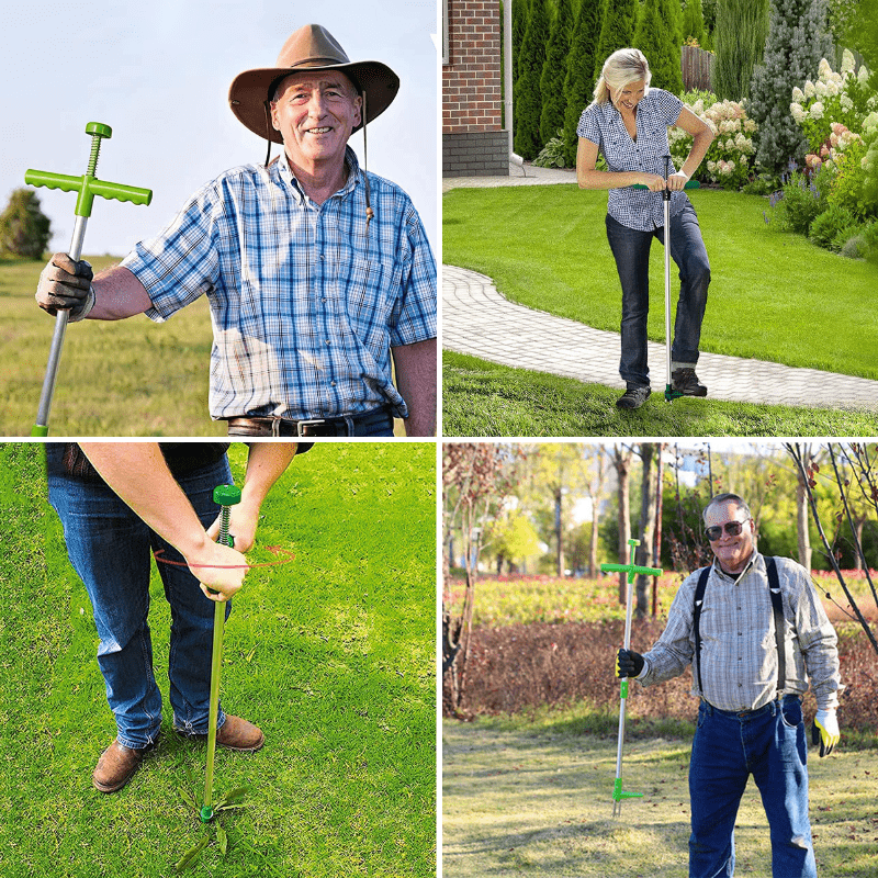 Efficient Standing Weed Puller – Foot-Operated Lawn Care Tool for Easy Weed Removal, Eco-Friendly Design, Silver and Green-6