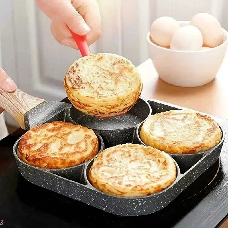 Padella per omelette antiaderente ChefVerra | Padella per friggere a 4 fori per uova, pancake e hamburger