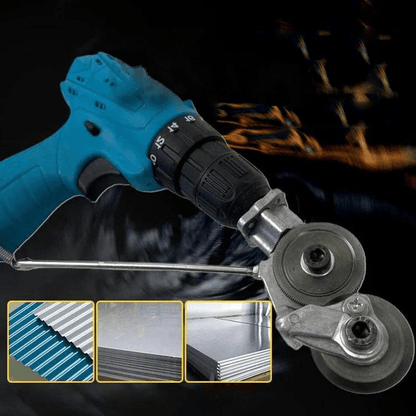 Electric Plate Cutter Attachment for Standard Drills - Safe, Efficient Cutting Tool with Durable Aluminum Alloy-3