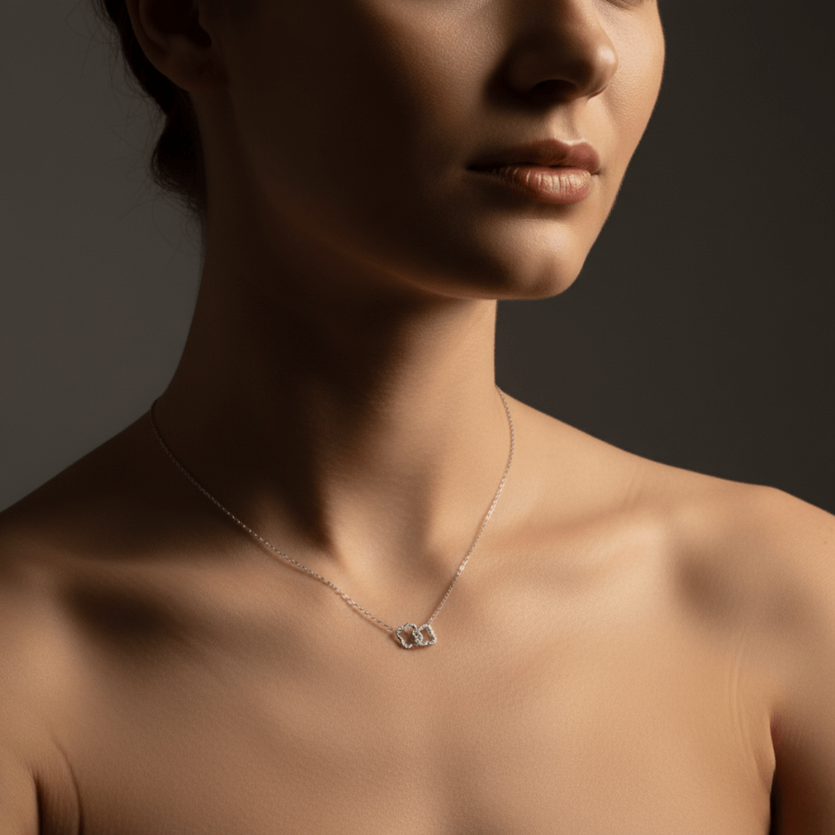 Elegante verstelbare zilverkleurige ketting met klaverontwerp - hypoallergeen roestvrij staal