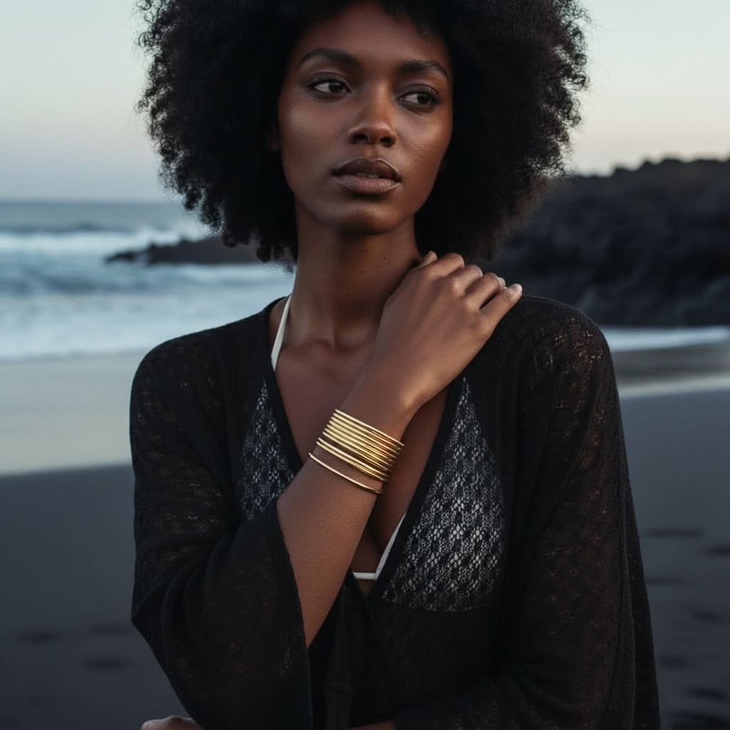 Elegante armbanden set - verguld messing - 7 stijlvolle armbanden voor elke gelegenheid