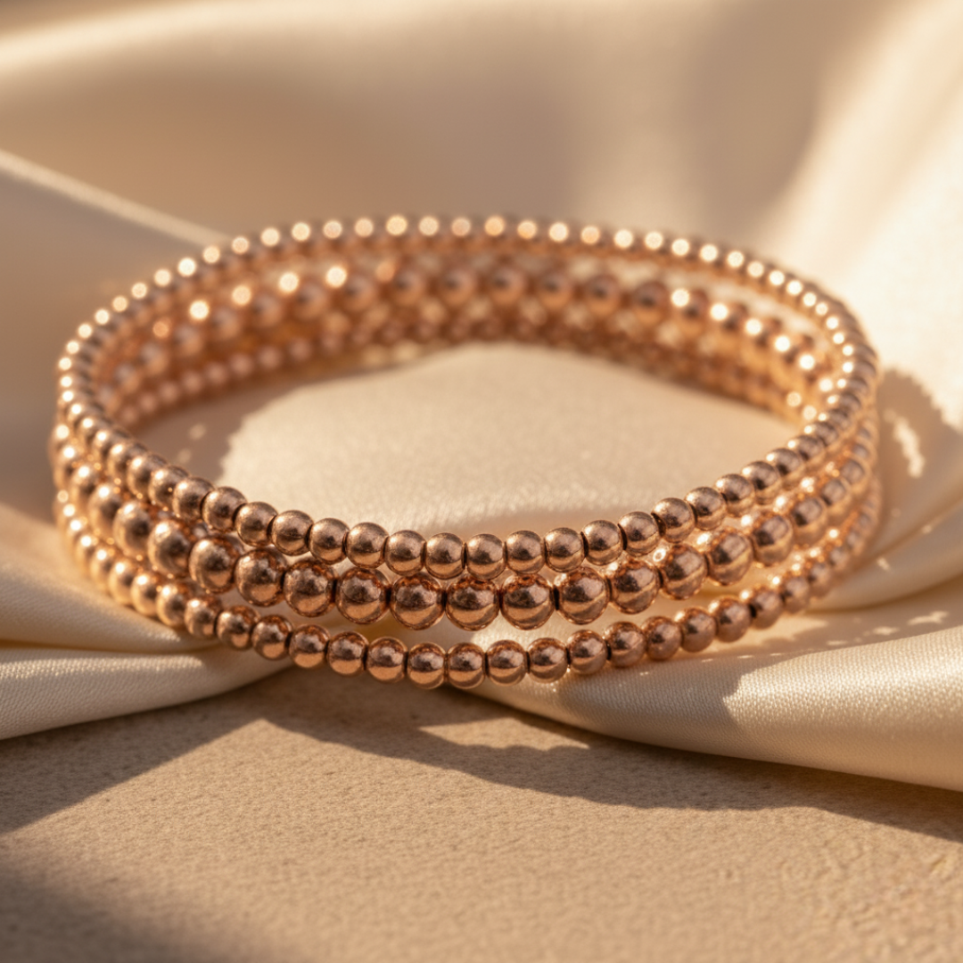 Golden Tides Beaded Layering Set Bracelet