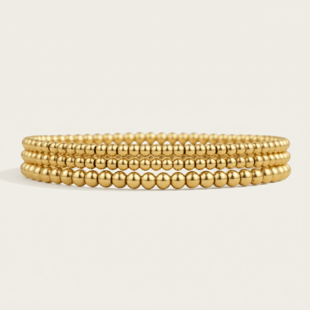 Golden Tides Beaded Layering Set Bracelet