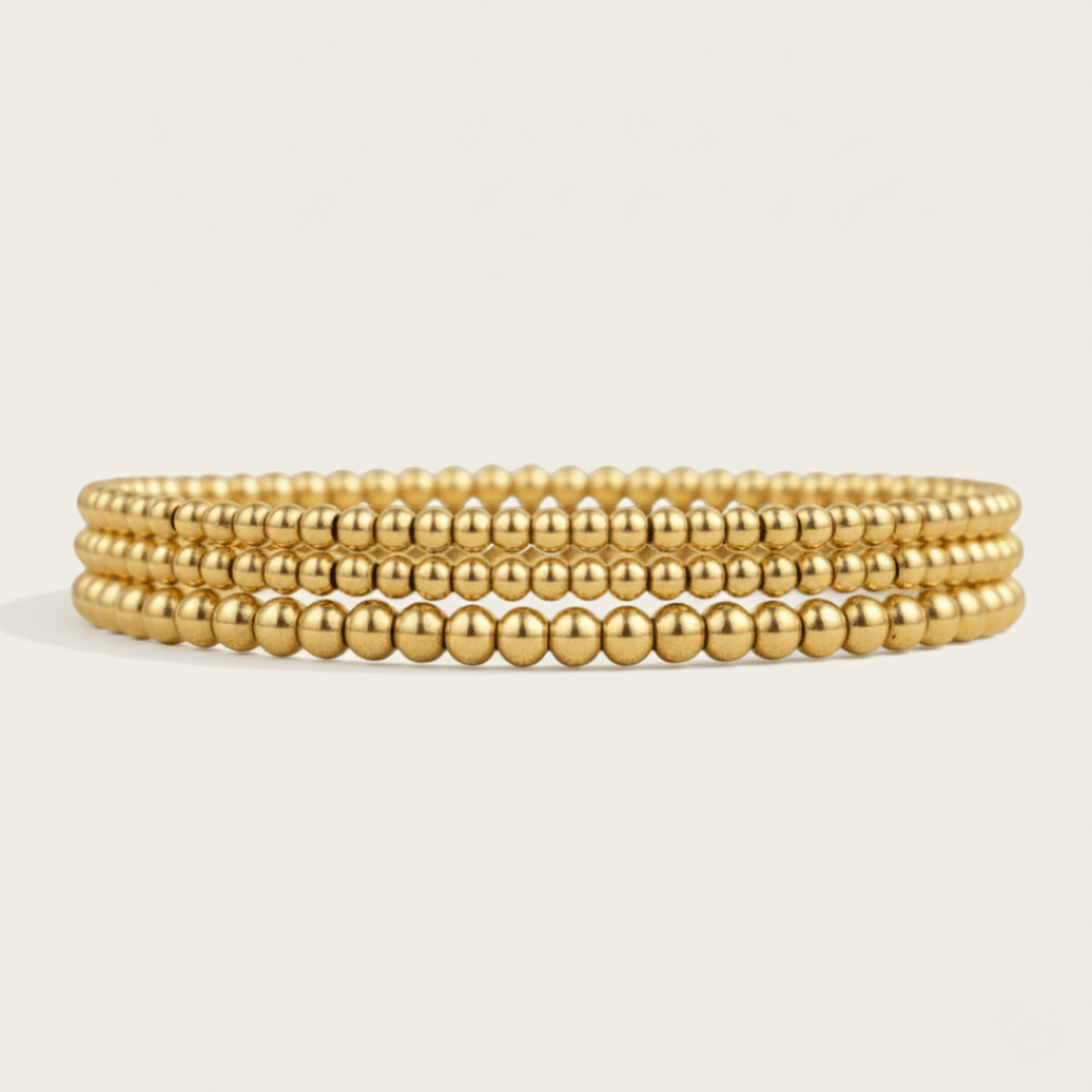 Golden Tides Beaded Layering Set Bracelet