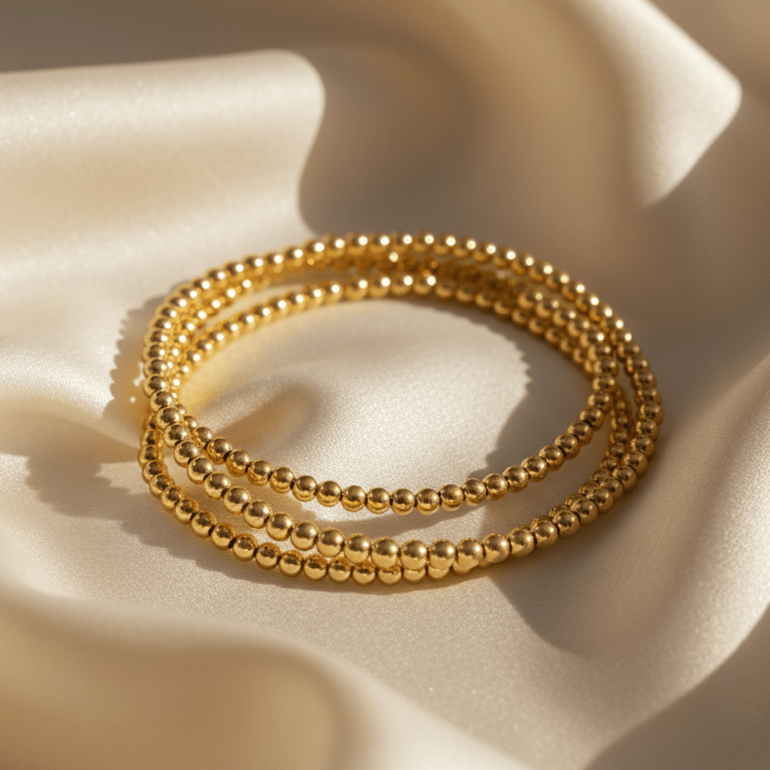 Golden Tides Beaded Layering Set Bracelet