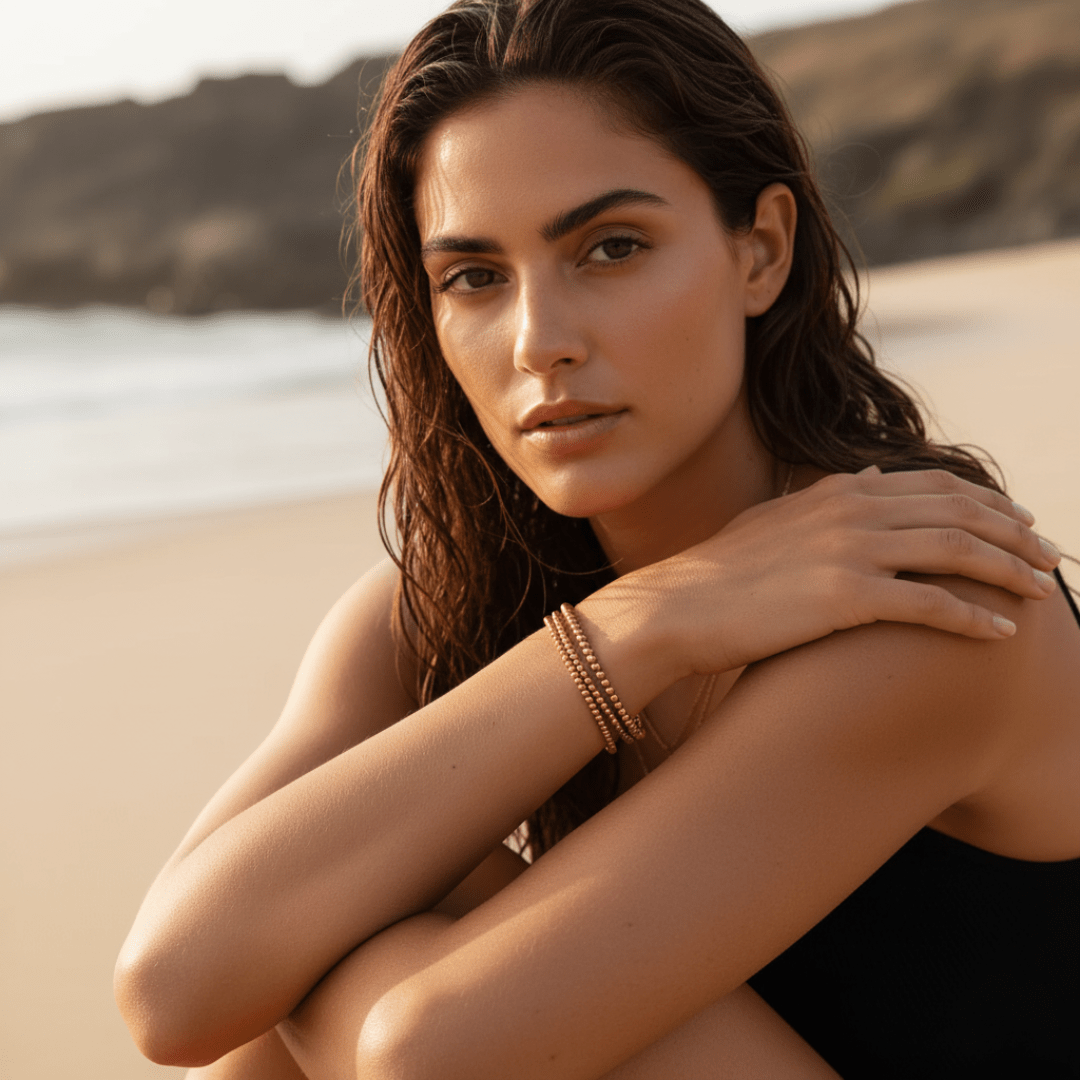 Golden Tides Beaded Layering Set Bracelet