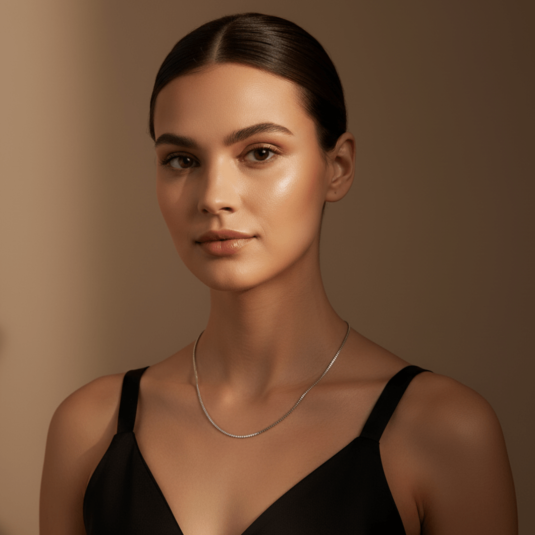 Elegante boxketting in goud en zilver