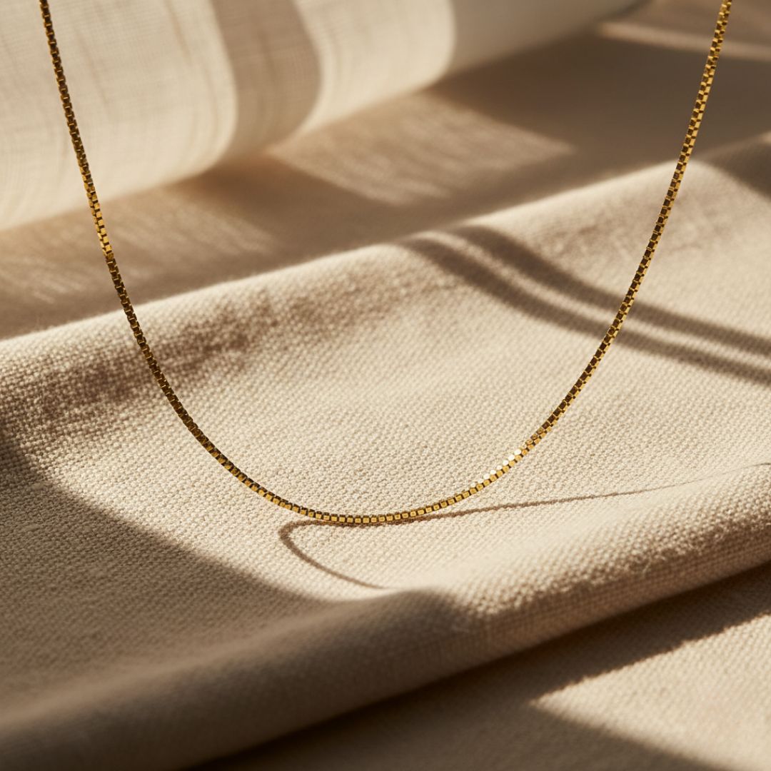 Elegante boxketting in goud en zilver