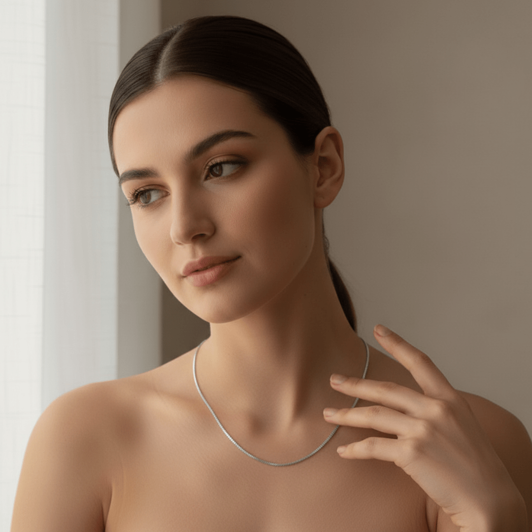 Elegante boxketting in goud en zilver