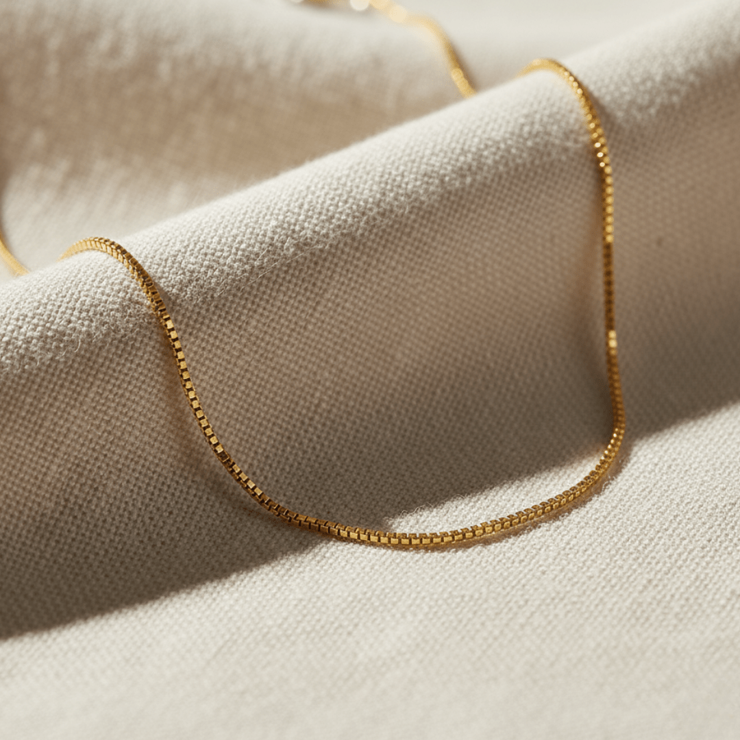 Elegante boxketting in goud en zilver