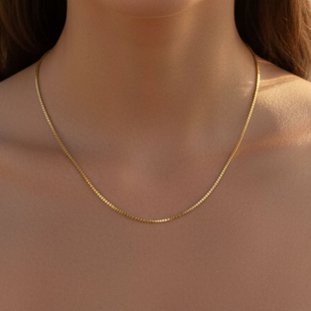 Elegante boxketting in goud en zilver