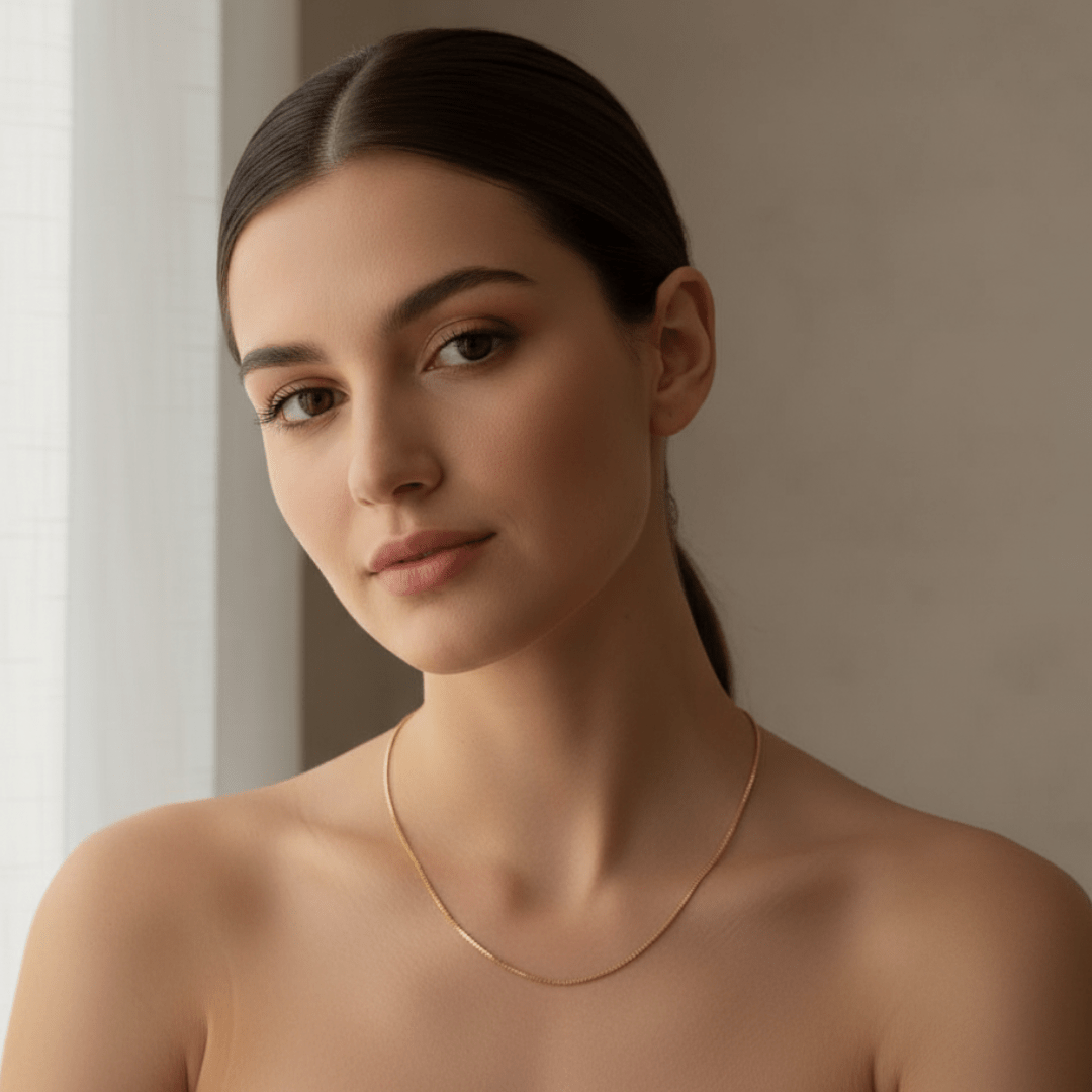 Elegante boxketting in goud en zilver