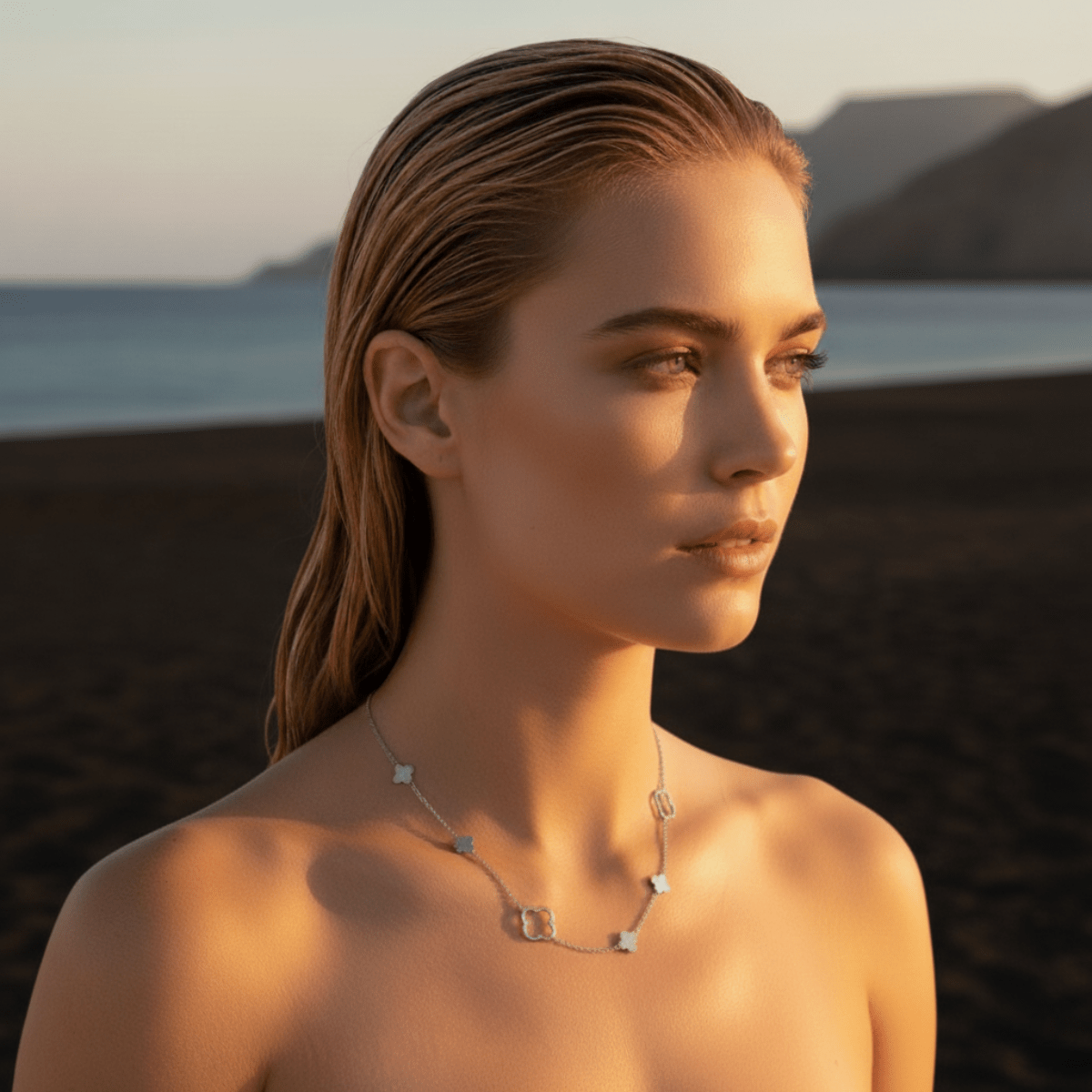 Elegante Klaver Ketting - Verstelbaar Roestvrijstalen Ontwerp voor Veelzijdige Styling