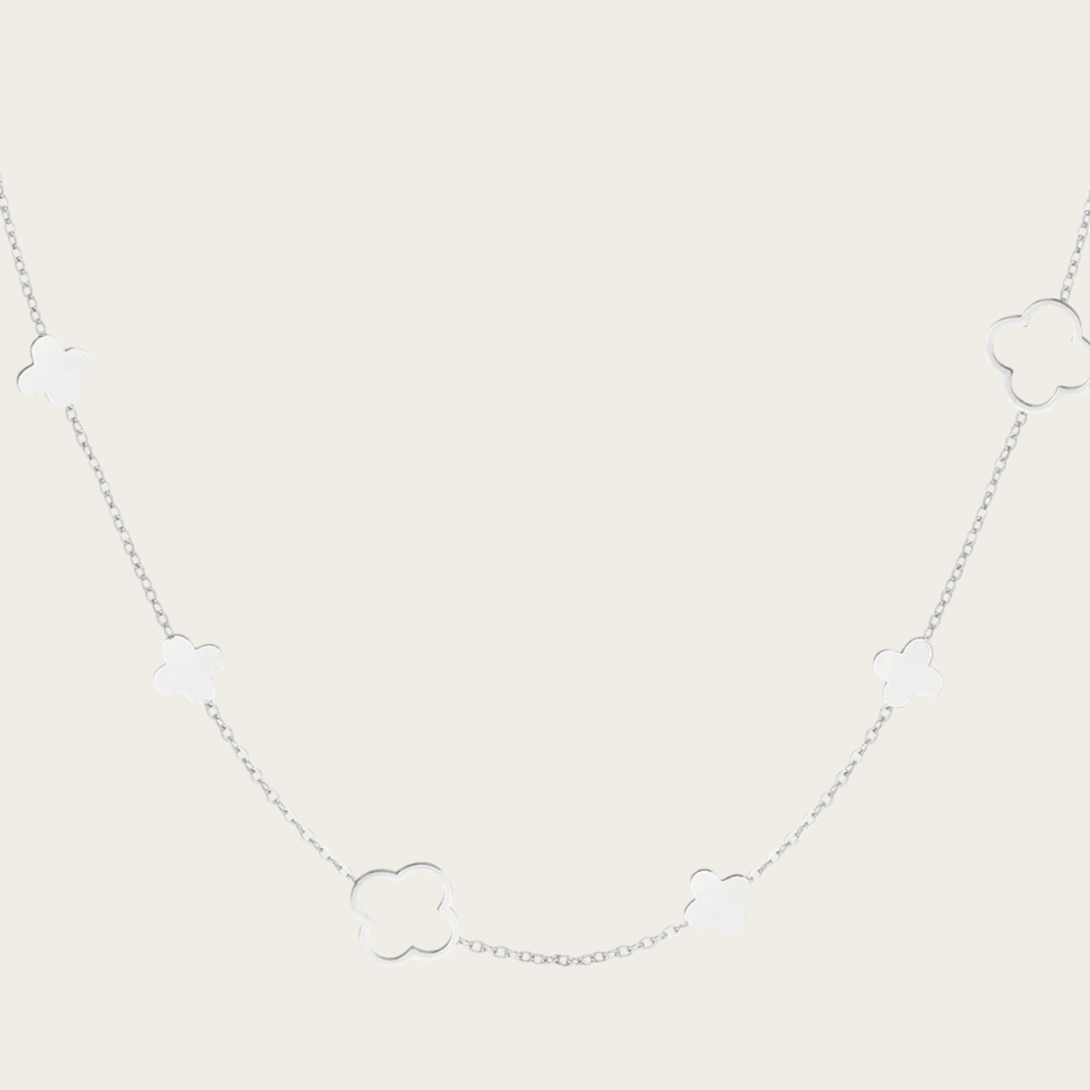 Elegante Klaver Ketting - Verstelbaar Roestvrijstalen Ontwerp voor Veelzijdige Styling