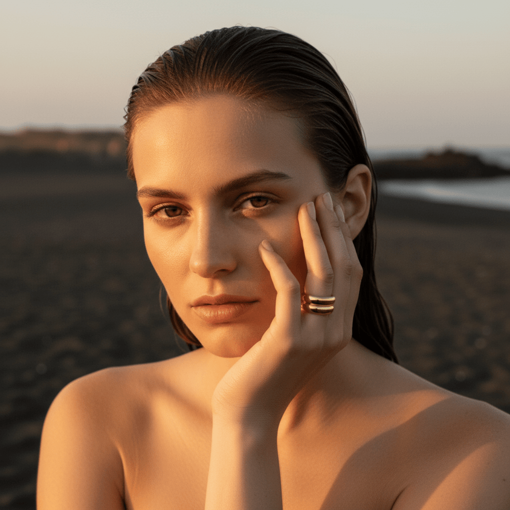 Dubbele Stroom Dikke Gouden Ring