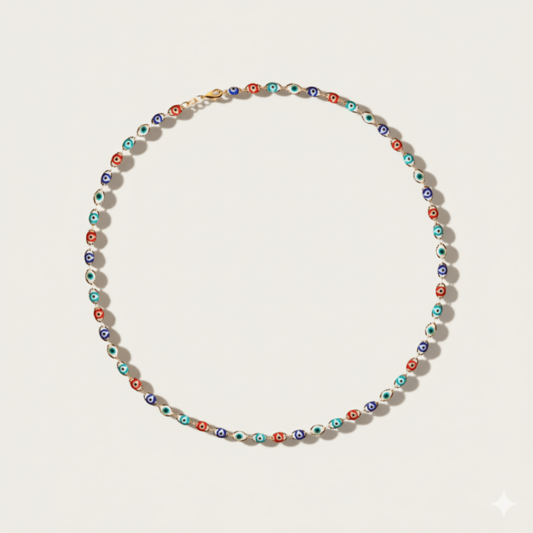 Elegant Oog van het Kwaad Gouden Ketting - Goud Gevuld