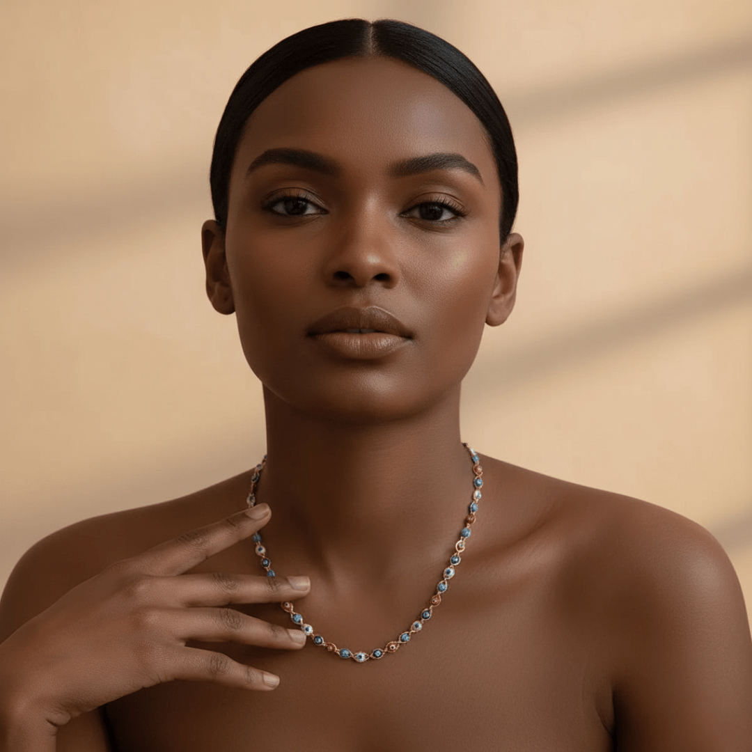 Elegant Oog van het Kwaad Gouden Ketting - Goud Gevuld