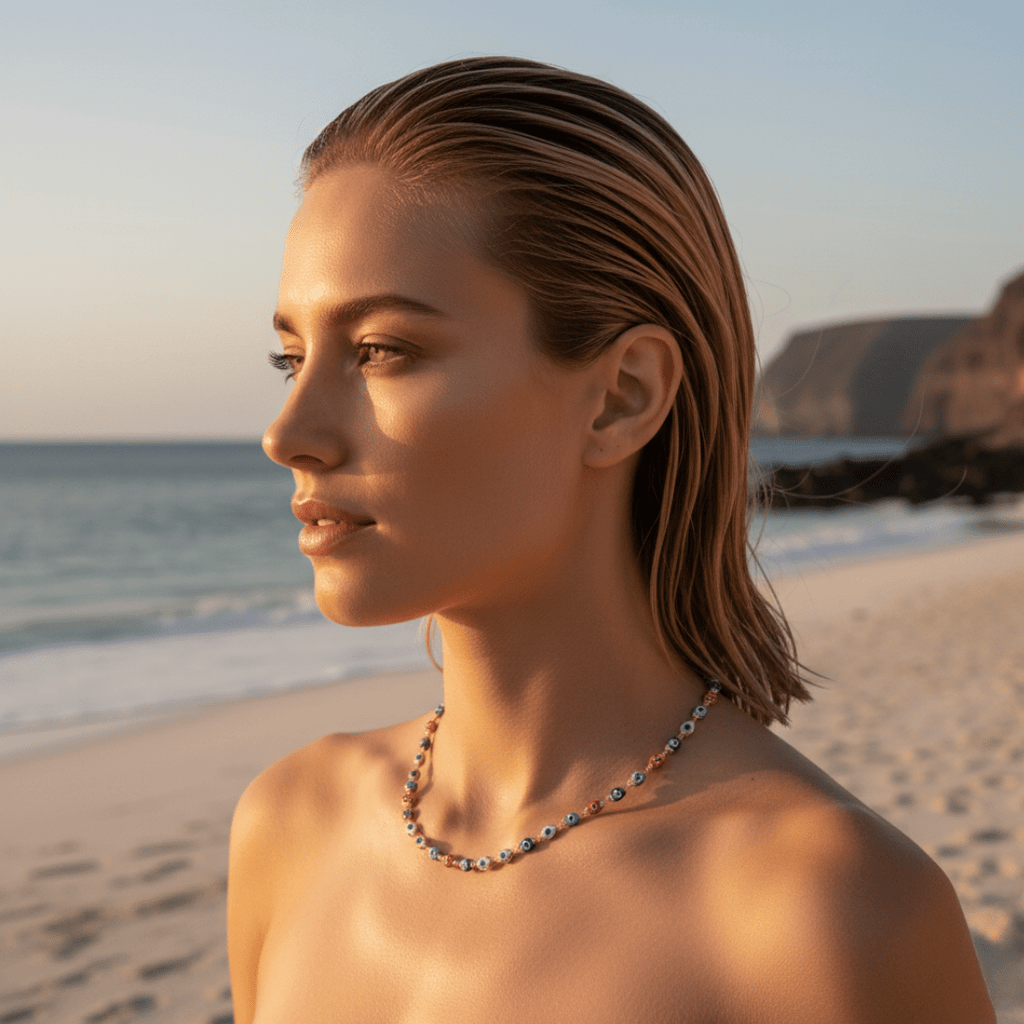 Elegant Evil Eye Gold Necklace - Gold Filled